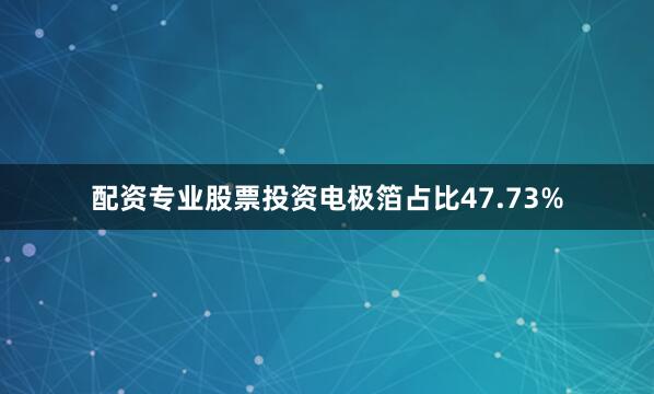 配资专业股票投资电极箔占比47.73%